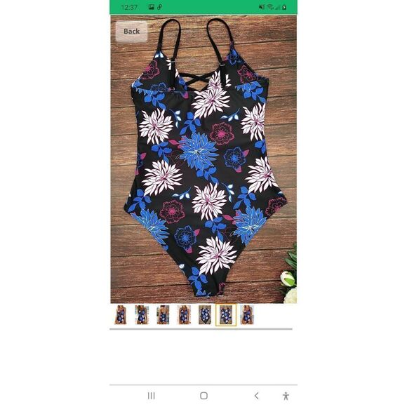 New Small Binlowis Sexy Plunging Criss Cross One-Piece Swimsuit Bathing Suit NWT - Picture 5 of 7